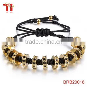 Stainless Steel Jewelry Rhinestone Evil Eye Bracelet Gold Plated Beads for Jewelry Making thumbnail-1