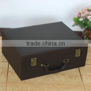 China Factory Wholesale Custom High-grade PU Leather Gift Boxes, Brown Storage Box thumbnail-2