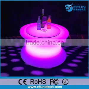White Plastic RGB Color Led Bar Table, Light up Party Cocktail Tables thumbnail-1
