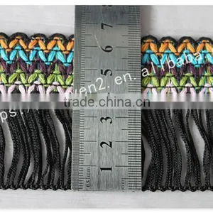 Hot Selling 6.5cm Width Polyester Ethnic Chainette Fringe for Garment/bags thumbnail-6