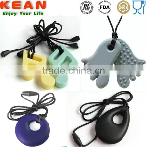 2016 Shenzhen Supplier Soft on Babies Gums 15 Colors for Option Silicone Pendant Teether thumbnail-1