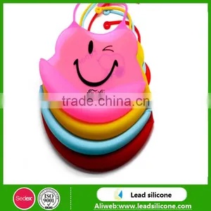 FDA Food Garde Washable Soft Silicone Baby Bibs With Crumb Catcher thumbnail-2