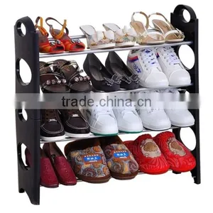 4 Tiers Utility Shoe Rack Shoe Storage Organizer Cabinet thumbnail-1