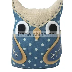 Store More Stone Filling Cute Owl Spot Blue Door Stopper thumbnail-3