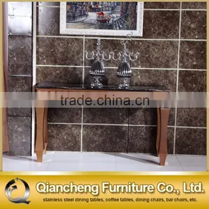 Classic Gold Console Table With Marble Top for Home thumbnail-2