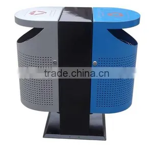 Arlau Metal Steel Recycling Bin 2 Compartments thumbnail-3