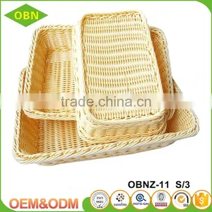 Custom Cheap Stackable Woven Heated Durable Rising Square Plastic Bread Fruit Basket thumbnail-4