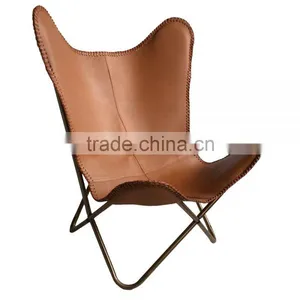 Leather Butterfly Chairs With Footstools thumbnail-4