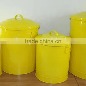 Colorful Galvanized Metal Garbage Can Trash Can Waste Bin thumbnail-1