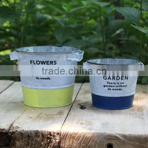 Flower Print Ice Buket/ Beverage Holder/Party Cooler/Garden Beer Bucket/Pails thumbnail-1