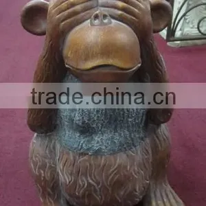 Home & Garden Decor Fiberglass Clay Monkey Sculpture Set thumbnail-3