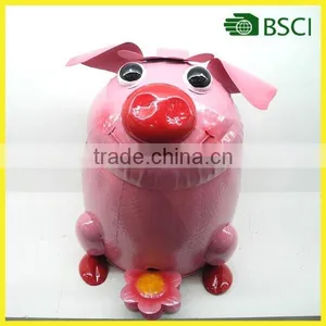 YS15035 Wholesale Decorative Cute Pink Pig Trash Can thumbnail-1