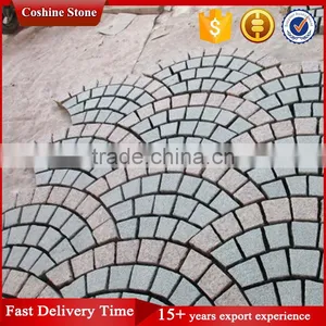 Fan-shape Granite Driveway Patio Pavers With Mesh Back thumbnail-5