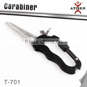 Multi Functions Climbing Carabiner With Hiking Knife And Screwdriver Outdoor Tool thumbnail-1