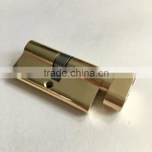 Polished Brass Cylinder Locks Without Keys for Bathroom wc Door Lock thumbnail-2