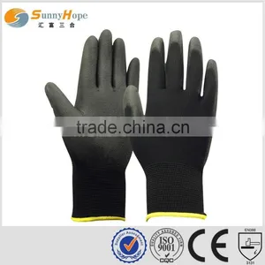 Sunnyhope Black Knitted pu Palm Coated Gloves thumbnail-1