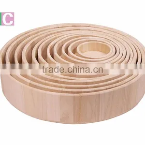Unfinished Wooden Ellipse Food Tray thumbnail-2