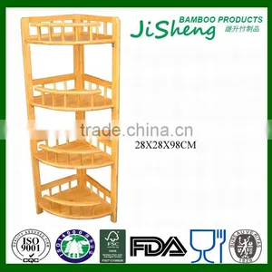 Eco-friendly 4-Tier Bathroom Bamboo Shampoo Rack thumbnail-1