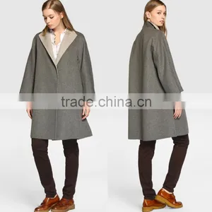 Latest Designs Gray Fur Coat Women Long Loose Winter Keep Warm Coat Without Hooded Wholesale thumbnail-1
