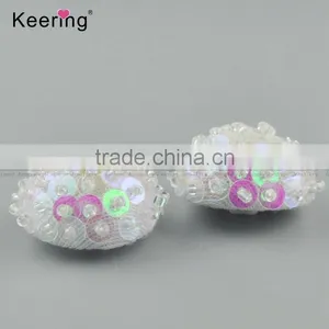 Wholesale Fashionable AB Sequin Round Decorative Button for Garments and Clothing WBKA-286 thumbnail-1
