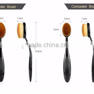 New Professional 10 Pcs Soft Oval Toothbrush Design Makeup Brush Sets Foundation Brushes Cream Contour Powder Blush Conceal thumbnail-4
