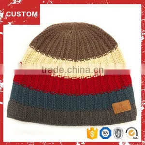 Wholesale High Quality Hip Hop Custom Leather Patch Beanies thumbnail-2