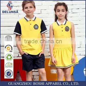 New Design Kindergarten Short Sleeve Polo Shirt With Pants And Skirt thumbnail-1