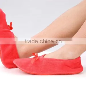 Women Terry Ballerina Slippers With Bow thumbnail-1