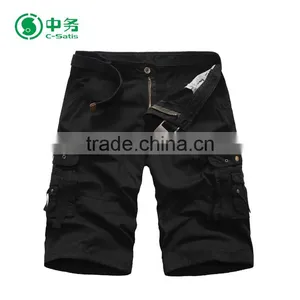 Wholesale Garment Dyed Multi Pockets 100% Cotton Twill Mens Blank Cargo Shorts thumbnail-3