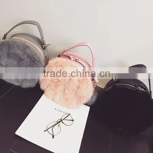 2016 Newest Design Woman Rabbit Fur Handbag Messenger Bag thumbnail-1