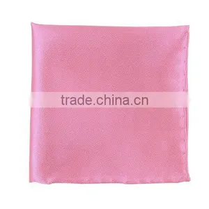Men's Twill Silk Hand-rolled Edges Baby Pink Hanky thumbnail-1