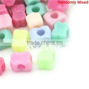 Mixed Color Owl Halloween Ornaments Pastel Acrylic Spacer Beads 11x8mm thumbnail-1