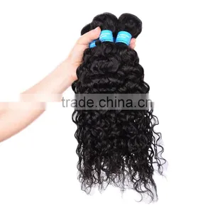 Natural And Beautiful Cheap Remy Water Wave Virgin Brazilian and Peruvian Hair Weave thumbnail-1