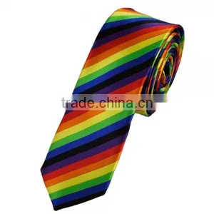 Men's Women's Rainbow Colorful Gay Pride Skinny 2" Necktie Tie New Party Fancy Dress thumbnail-1