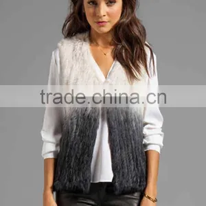 YR554 Fashion Women Short Style 1*1 Knit Rabbit Fur Vest Wholesale and Retail All Accept~Degrade~~ thumbnail-3