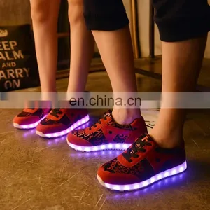 Wholesale Hot New Fashion Rechargeable OEM PU Leather Light Shoes Sneakers LED Shoes Men Women Footwear thumbnail-1