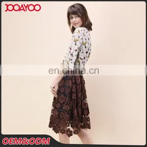 Women Latest Fashion Blouse Designs Flora Printed Long Sleeves Sheer Chiffon Blouse thumbnail-5