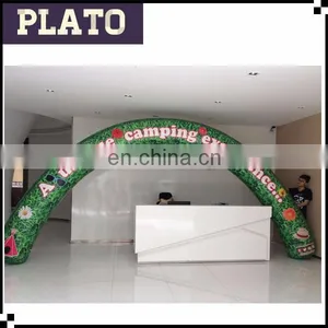 Custom Printed Green Lighted Inflatable Circle Arch Gate for Sale thumbnail-1