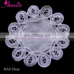 Handmade Cotton Battenburg Lace Fabric Wedding Favors Coasters thumbnail-2
