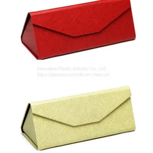 Fashionable Folding Sunglasses Case; Simple and Vintage Triangle Sunglasses Holder thumbnail-2