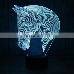 3D Illusion Horse Lamp Acrylic Led Night Light Table Desk Lamp for Bedroom thumbnail-4