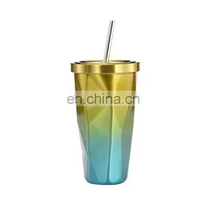 Customized Stainless Steel 17OZ Coffee Mug Tumbler Cups With Straw And Lid For Bulk Purchase thumbnail-3