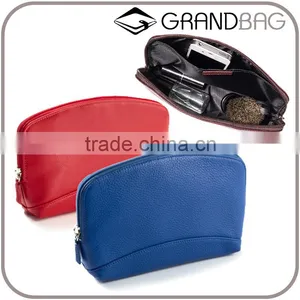 Waterproof Practical Genuine Leather Cosmetic Bag, Leather Makeup Organizer Case Lady thumbnail-1