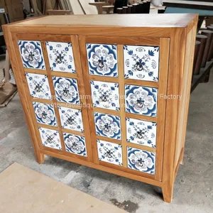 Solid Elmwood Side Board With Drawings thumbnail-1