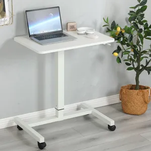 Pneumatic Office Laptop Desk Rolling Adjustable Table Computer Mobile Stand thumbnail-2