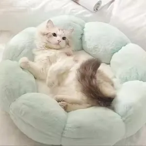 Winter Soft Warm Semi-Enclosed Cat Litter Dog Bed House Indoor Cozy Comfy Pet Cat Bed thumbnail-1