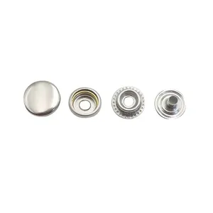 12mm 15mm 17mm 20mm Four Parts Metal Brass Fastener Press Snap Button for Clothes Jacket thumbnail-2