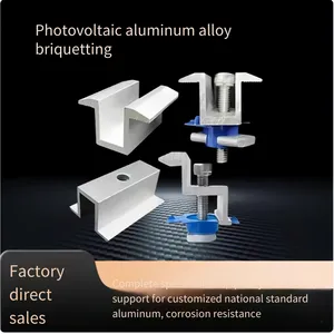 Aluminum Alloy Edge Clamp for Photovoltaic Mounting System Accessories, Solar Photovoltaic Mounting System Clamping Blocks, Edge Clamping Blocks and Locking Blocks thumbnail-5