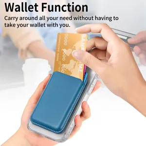 Magnetic Fold Card Wallet Holder Leather Wallet Card Stand Holder Magsafe thumbnail-3