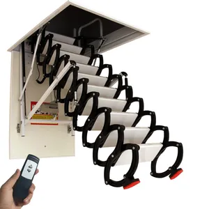 Electric Folding Attic Ladder Ceiling Mounted Loft Staris With Hatch Door thumbnail-1